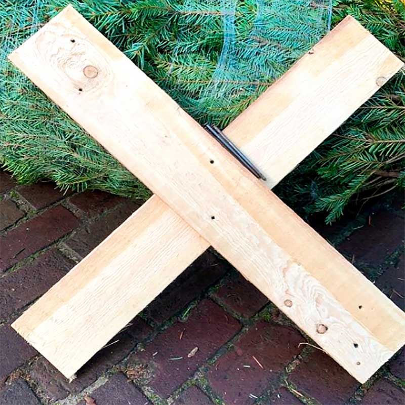 Kerstboomstandaard hout simpel Mannen met Bomen Kerstbomen